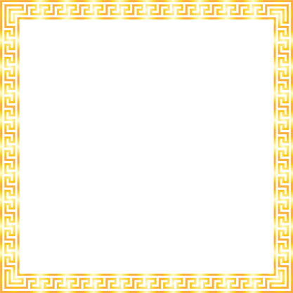 square golden frame in Greek style